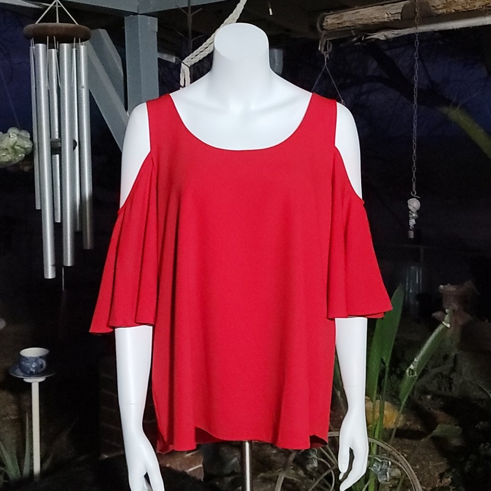 Peter Nygård Cold Shoulder X-Back 3/4 Bell Sleeve